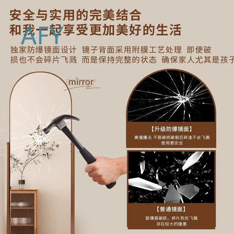 Premium Full Length Mirror with Clothing Rack and Pegboard Organizer Stand for Wardrobe Storage Rotating Casters Floor Mirror