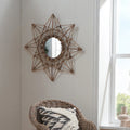 Retro Rattan Weaving Mirror Modern Simple Decorative Mirrors Stylish Designer Makeup Mirror Espejo Decorativo Home Decoration
