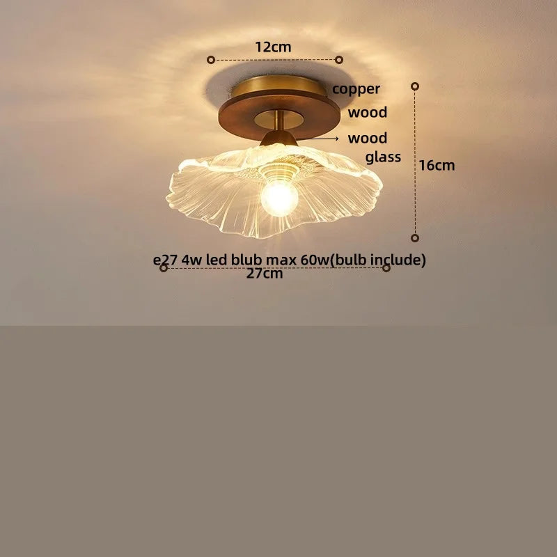 Flush Mount LED Ceiling Light Fixture Bathroom Kitchen Bedroom White Peace Dove Copper Tiffany Glass Plafond Lamp Lamparas