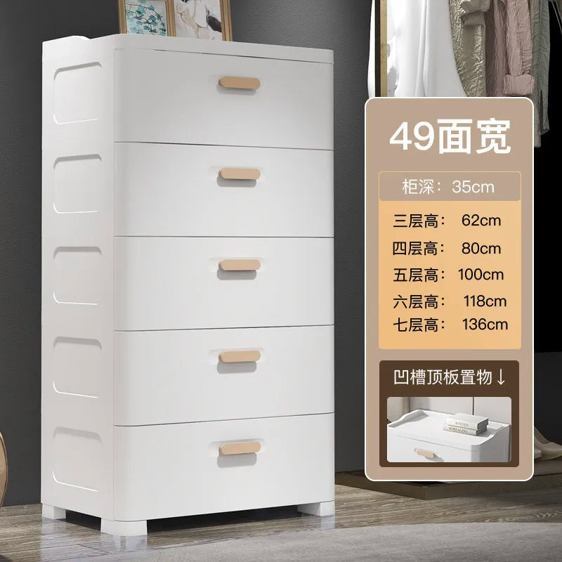 Thickened Storage Cabinet, Locker, Household Snack Storage Box, Bedroom Plastic Chest of Drawers, Locker Drawer Type