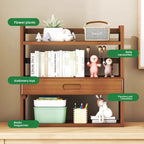 Bamboo Desktop Multi-Layer Storage Rack, Student Desk Storage Cabinet, Office File Rack, Bookshelf, Miscellaneous Storage Rack