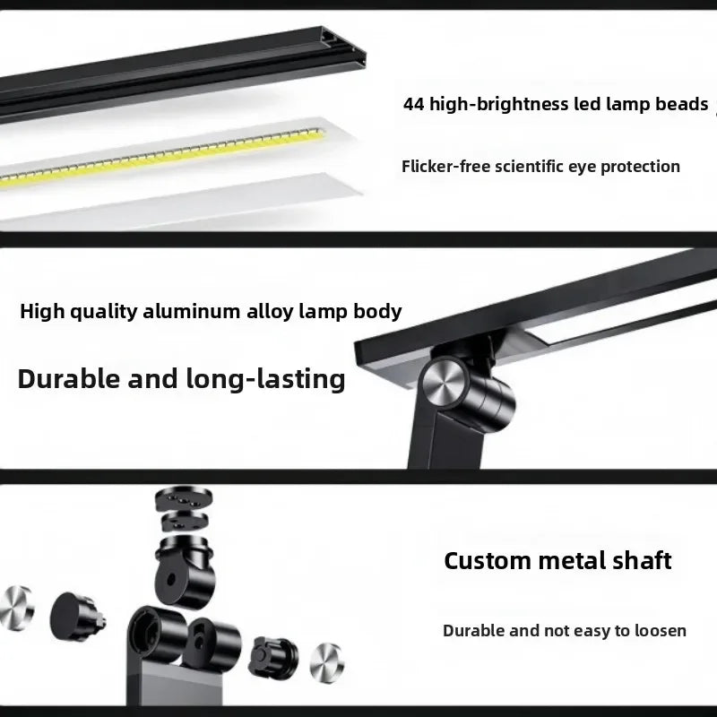 Eye Protection LED Desk Lamp - USB Rechargeable Dimmable Table Lamp for Student Reading Bedroom Bedside