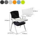 Modern folding office chair with armrests, ergonomic desk chair, metal office chair, space-saving study chair for home office, bedroom and workspace
