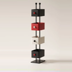 Modern Nordic Bookshelf with Storage, Colorful Open Display Shelf for Living Room & Bedroom