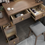 Modern solid wood dressing table and makeup vanity with storage, small bedroom vanity desk, wooden makeup table and Chinese style bedroom furniture