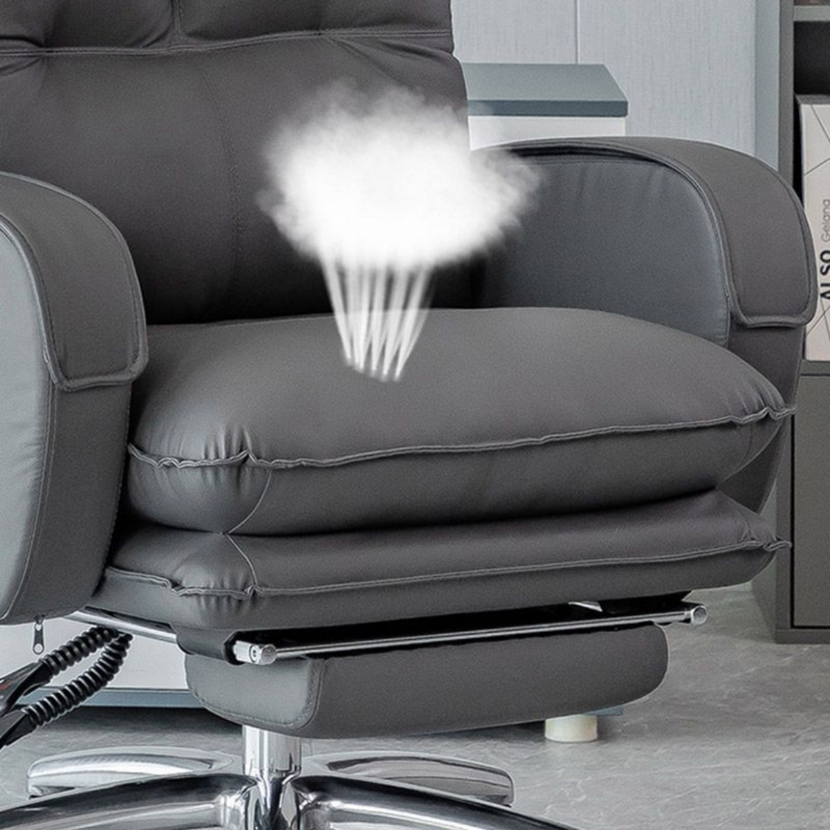 Modern Executive Office Chair with Footrest, Comfortable Boss Computer Chair