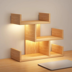 Modern Minimalist 3-Tier Desktop Bookshelf with Storage for Home Office