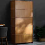 Bookshelf Solid Wood Floor to Ceiling Bookcase with Multi Tier Storage Shelves for Living Room Home Office Bedroom Display Cabinet