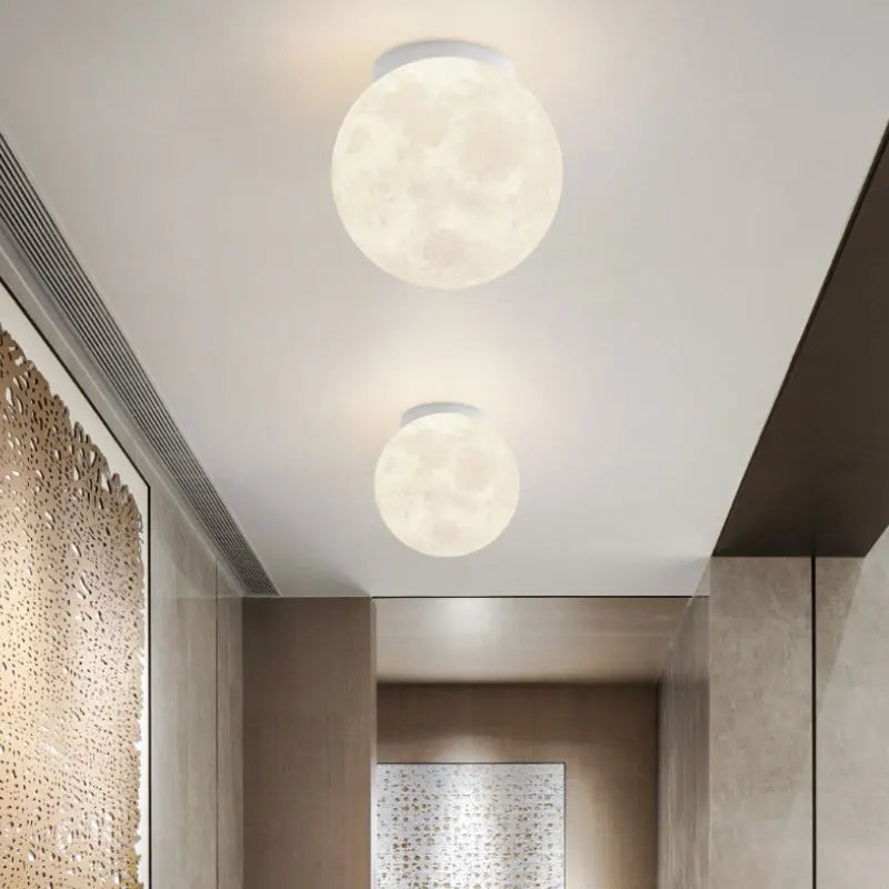 Creative 3D Printing Moon Lights, Modern and Minimalist Hallway Ceiling Lights, Children'S Rooms, Bedrooms, Study Rooms, Living