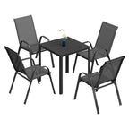 WOLTU 2/4PCS Stackable Garden Chairs Weatherproof Seating Set for Garden Outdoor Patio Balcony Ergonomic High Back Lounge