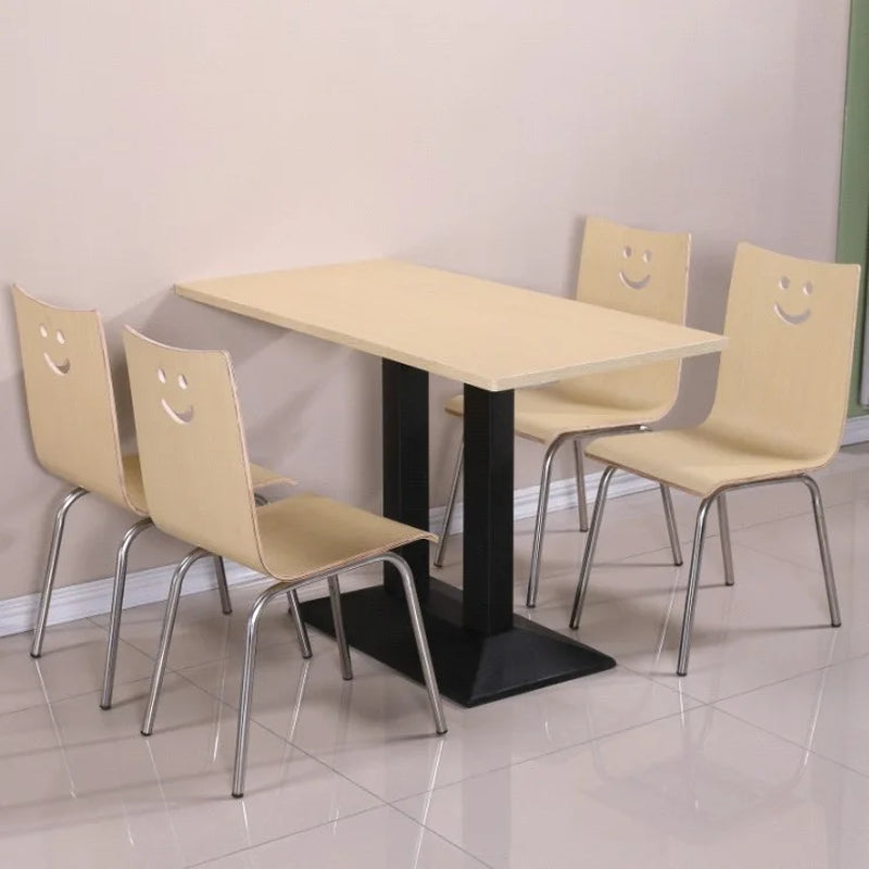 For Fast Food Restaurant Dining Table and Chair Set for Breakfast Snack Burger Milk Tea Shop High End Catering Staff Canteen