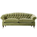French Retro Olive Green Velvet Sofa Buckle Internet Celebrity Designer Small Apartment Xiaohongshu Sofa