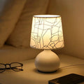 USB Bedroom Bedside Minimalist Creative Desk Lamp Equipped with Floral Fabric Lampshade Suitable for Readingbedroomliving Room