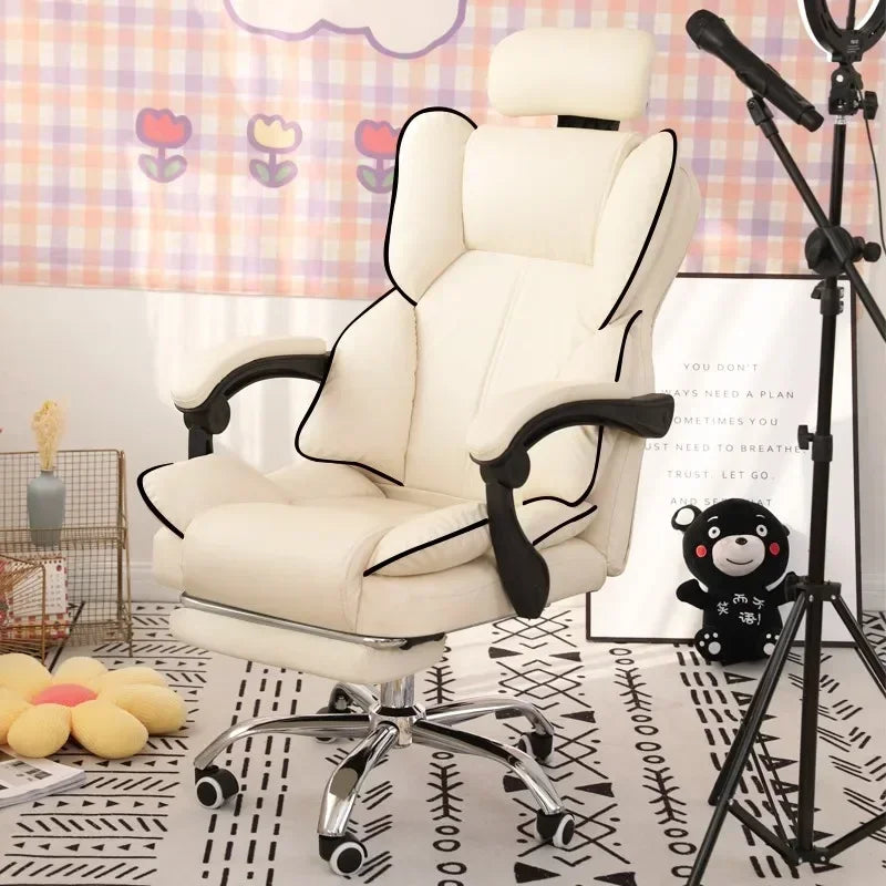Comfortable Sedentary Computer Gaming Chair Ergonomic Bedroom with Sofa Office Desk Study Lift Chair Office Furniture FYOC