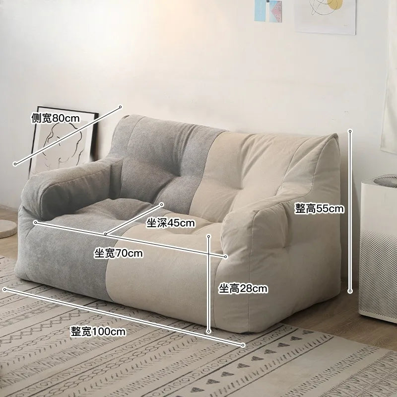 Single Double Reclining Lazy Sofa, Multi-Function Lounge Bed for Bedroom Dormitory Rental Room
