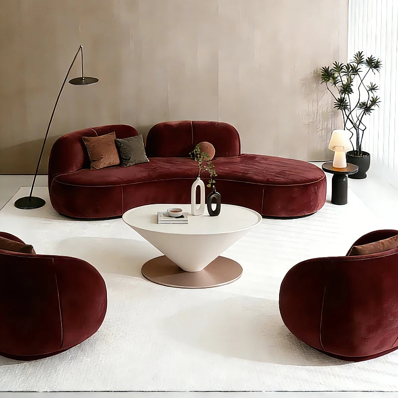 Modern Minimalist Curved Sofa Nordic High-End Clothing Store Beauty Salon Front Desk Lounge Reception Sofa Office Furniture FYOS