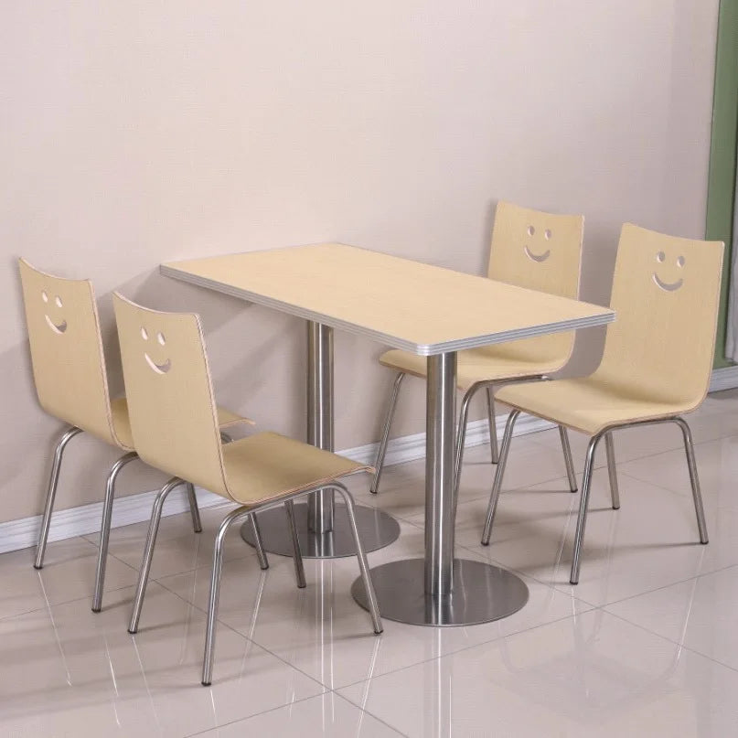 For Fast Food Restaurant Dining Table and Chair Set for Breakfast Snack Burger Milk Tea Shop High End Catering Staff Canteen