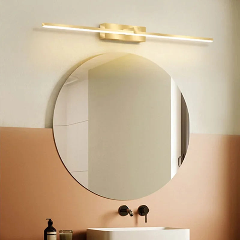 Modern LED Wall Lamp Bathroom Hardwares Sconce Three Colors Lights Aluminum Bathroom Bath Mirror Line Home Decor Light Fixture