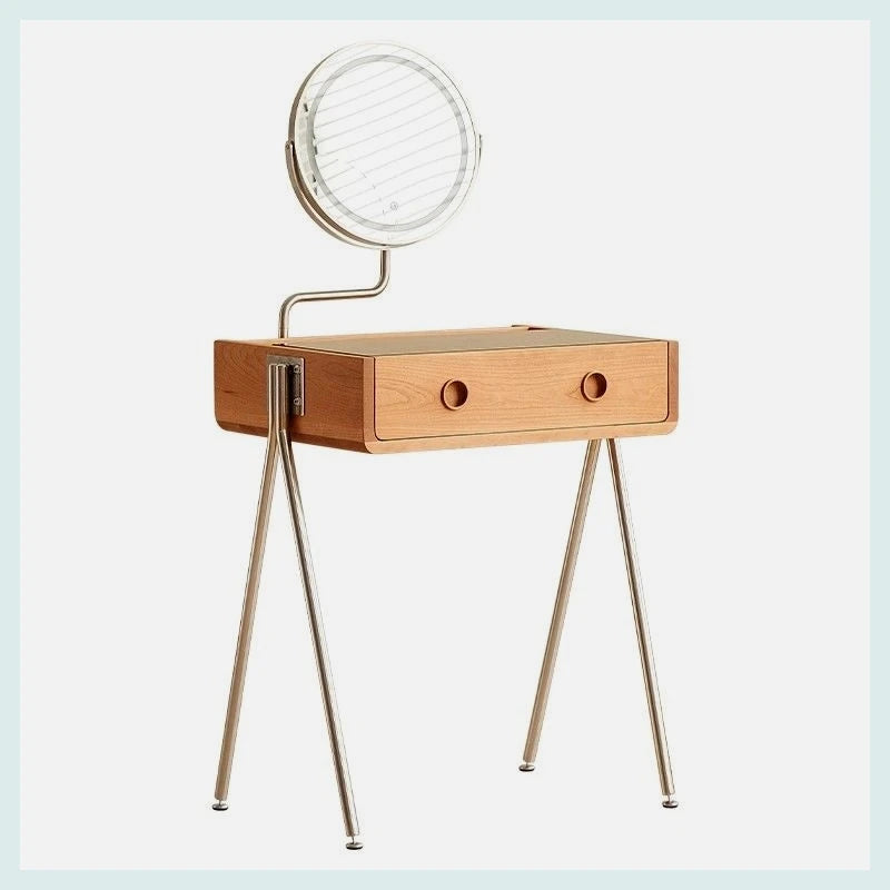 Japanese Style Solid Wood Dressing Table Small Apartment Retro Table Bedroom Antique Furniture High-End Light Luxury Desk