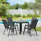 WOLTU 2/4PCS Stackable Garden Chairs Weatherproof Seating Set for Garden Outdoor Patio Balcony Ergonomic High Back Lounge