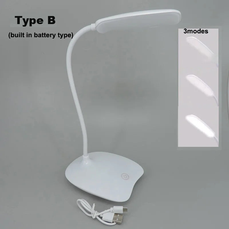 USB Charging Plug-In Mini LED Desk Lamp Reading Book Light Eye-Protection Children Study Table Lamp Night Light