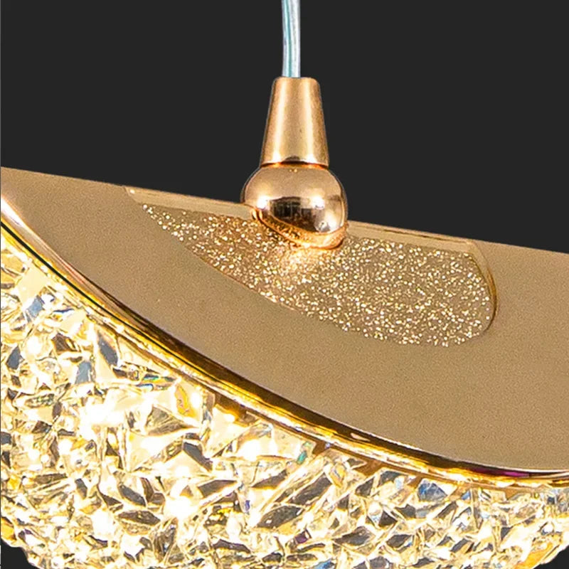 Nordic Crystal LED Chandelier Living Room Bedroom Bedside Pendant Lights Indoor Dining Room Decorative Lighting Hanging Lamp