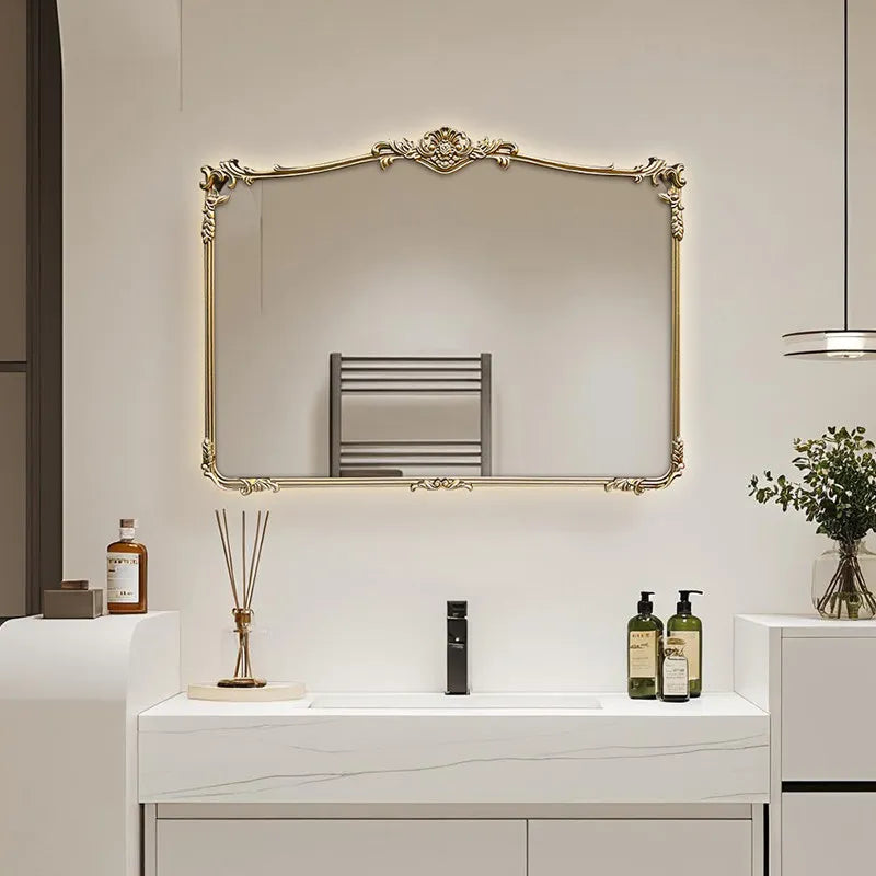 Modern Decoration Mirror Decor Unbreakable Metal Desk Makeup Wall Mirror Decor Art Bedroom Standing Espejos Vintage Home Decor