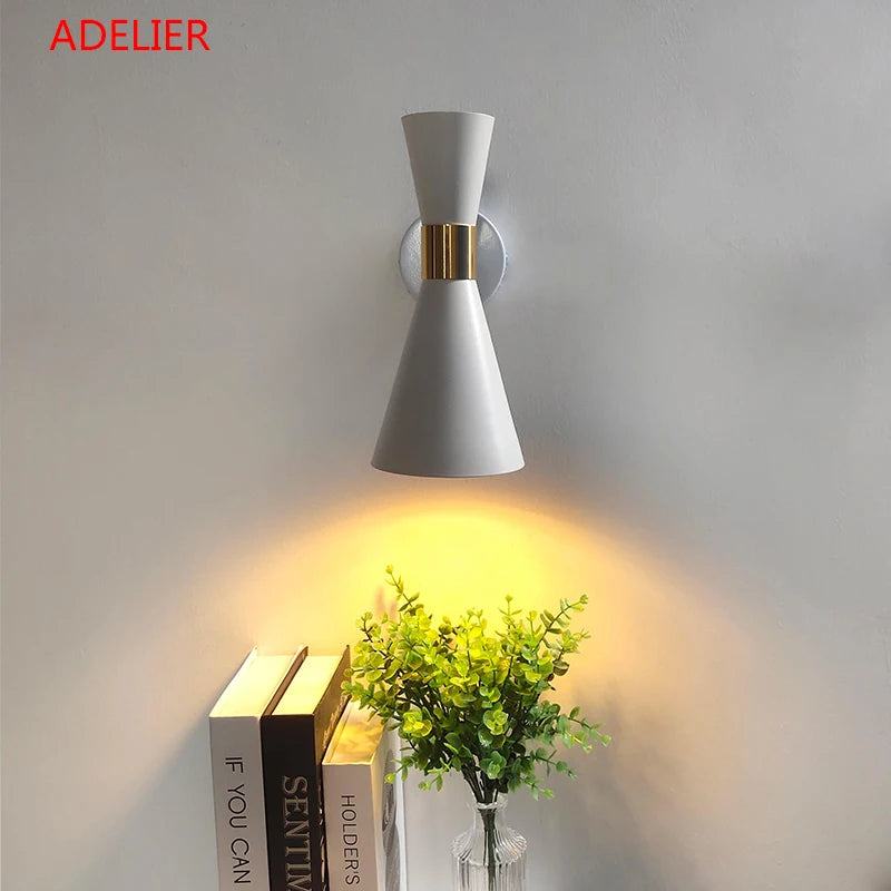 iron Wall Lamps Bedroom Living Room Wall Sconce Black White Home Decor Hotel Balcony beside Lighting