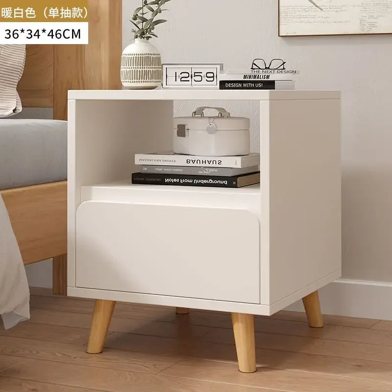 Bedside Table Nightstand Furniture Bedroom Storage Drawers Cabinet Wooden Modern Small End Side Tables Home Muebles Drawer Chest