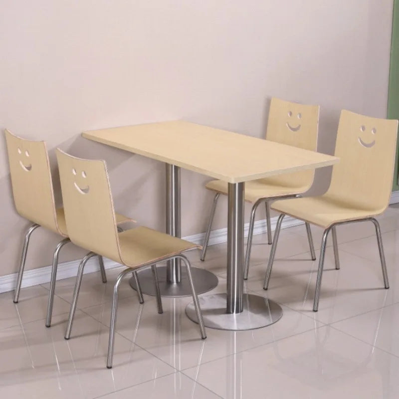 For Fast Food Restaurant Dining Table and Chair Set for Breakfast Snack Burger Milk Tea Shop High End Catering Staff Canteen
