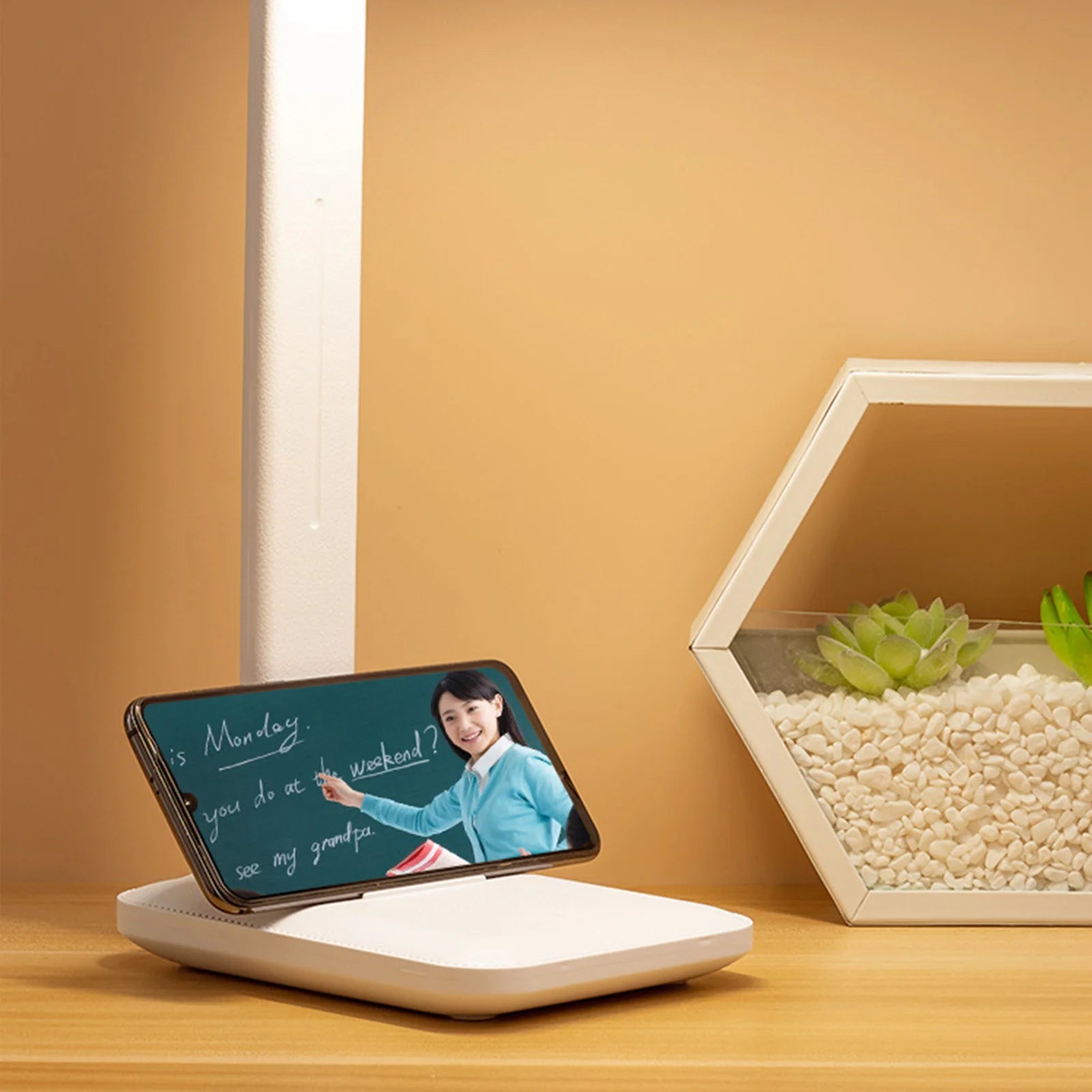 ZK40 Table Lamp Eye Protection Touch Dimming Plug in 180 Degree Flip Folding Stand Design LED Learning Desk Lamp