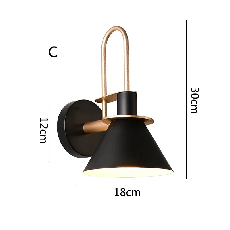 iron Wall Lamps Bedroom Living Room Wall Sconce Black White Home Decor Hotel Balcony beside Lighting