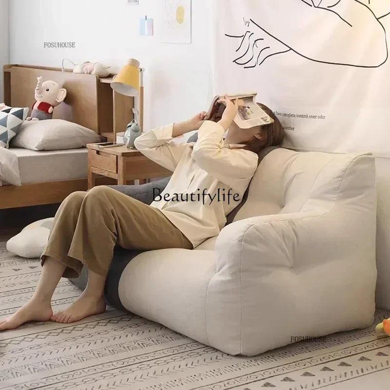 Ljylazy Linen Single Double Minimalist Sofa Leisure Bean Bag Chair Living Room Personality Puffs Sofa Creative Home Furniture
