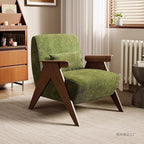 Wabi Wind Sofa Chair Single Homestay Living Room Balcony Bedroom Medieval Solid Wood Lazy Sofa Tiger Chair Leisure Chair
