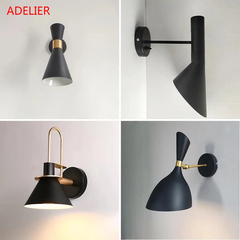 iron Wall Lamps Bedroom Living Room Wall Sconce Black White Home Decor Hotel Balcony beside Lighting