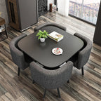 Customer High Quality Luxury Dining Room Set with Wood Stone Table and Chair Smokeless Barbecue Restaurant Furniture