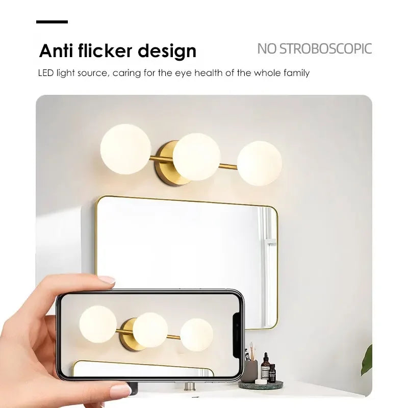 Nordic Indoor LED Wall Lights Decor for Bedroom Living Room G9 7W Frosted Glass Ball LED Wall Lamps Wall Sconce Lighting Fixture