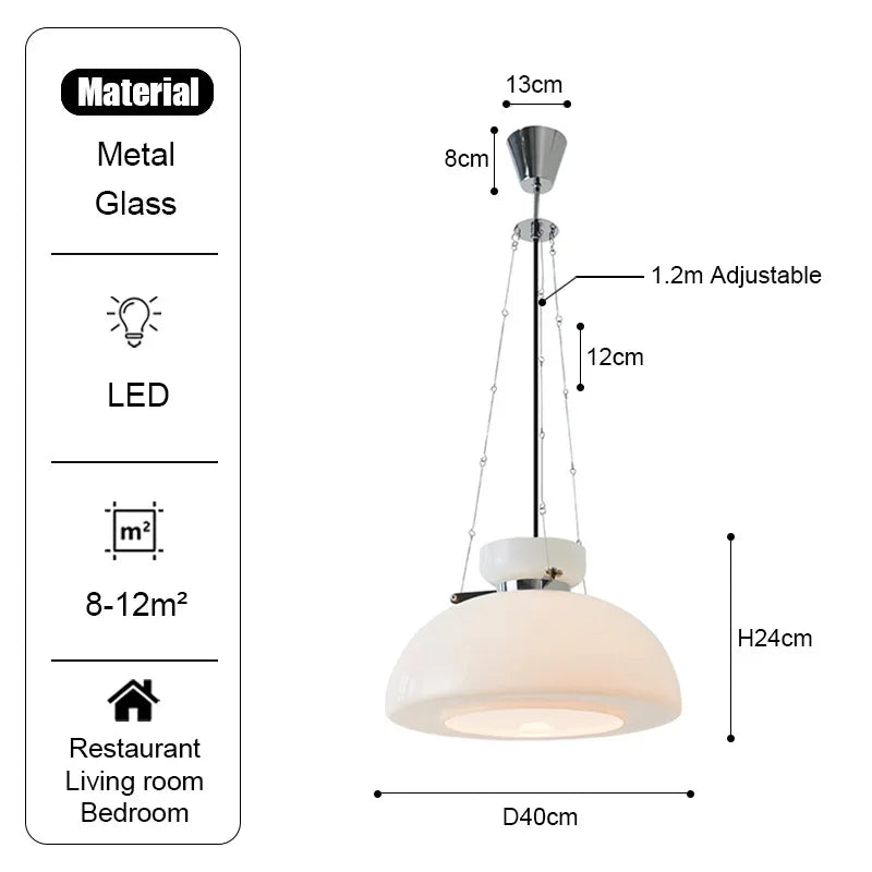 Modern Nordic White Simple Glass Pendant Lamp Living Room Restaurant Bedroom Bar Hanging Light Home Decoration Luster Chandelier