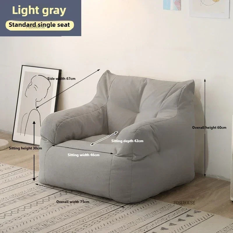 Ljylazy Linen Single Double Minimalist Sofa Leisure Bean Bag Chair Living Room Personality Puffs Sofa Creative Home Furniture