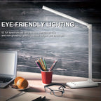 LED Metal Folding USB Desk Lamp, 5-Speed Dimming and Color Adjustment, Touch Reading Light, Eye Protection.