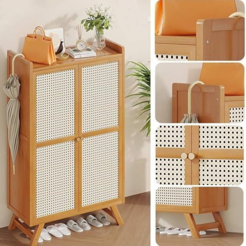 Modern Multi-Layer Shoe Rack Cabinet, Dustproof Entryway Shoe Storage