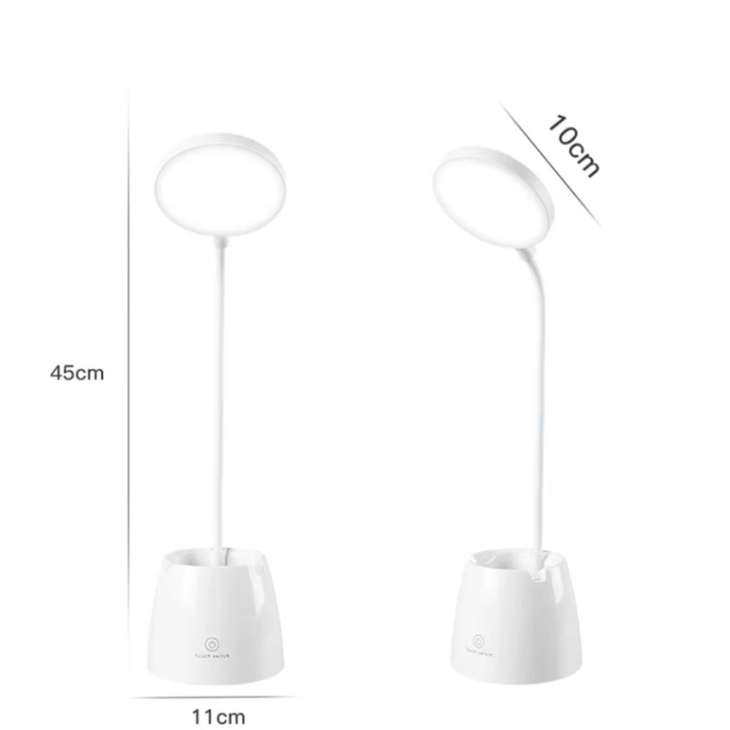 Modern LED Desk Lamp with Pen Holder, Eye Protection Study & Reading Light