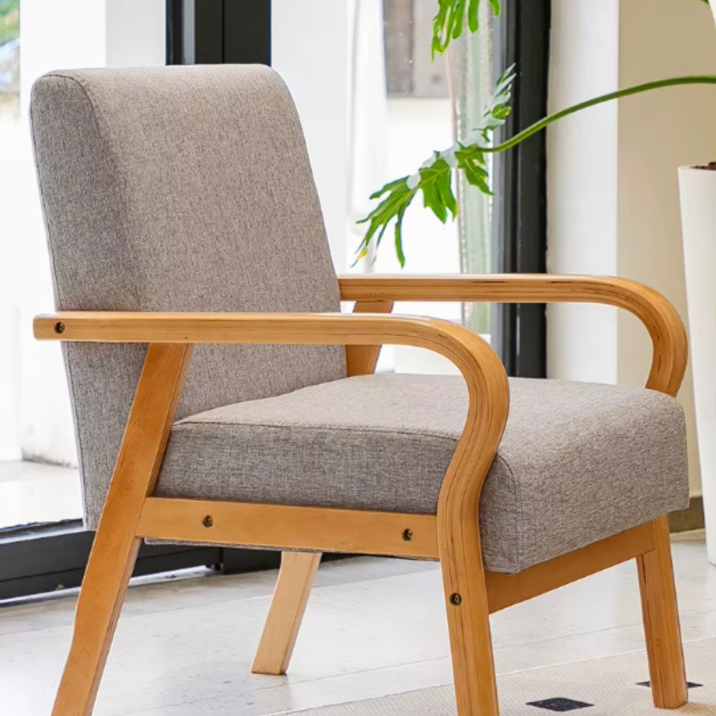 Modern Minimalist Pine Wood Table & Chair Set for Living Room