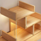 Modern Minimalist 3-Tier Desktop Bookshelf with Storage for Home Office