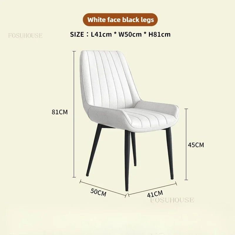 Modern Minimalist Backrest Dining Chairs Nordic Home Restaurant Furniture Light Luxury Leather Dressing Chair