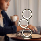 Dimming Table Lamp Intelligent Touch Ring Night Light Bedroom Simple Modern Living Room Lamp Monochrome Circle Desktable Lamp