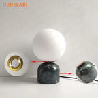 marble Table Lamp Modern Living Room Home Decor Glass Ball Table Lamps Hotel Bedroom Bedside Study Desk Light