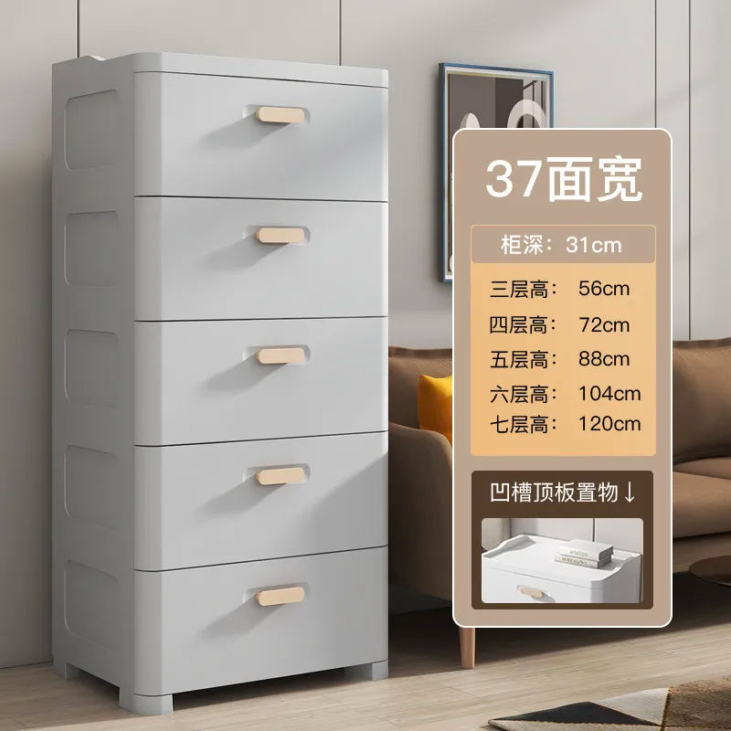 Thickened Storage Cabinet, Locker, Household Snack Storage Box, Bedroom Plastic Chest of Drawers, Locker Drawer Type