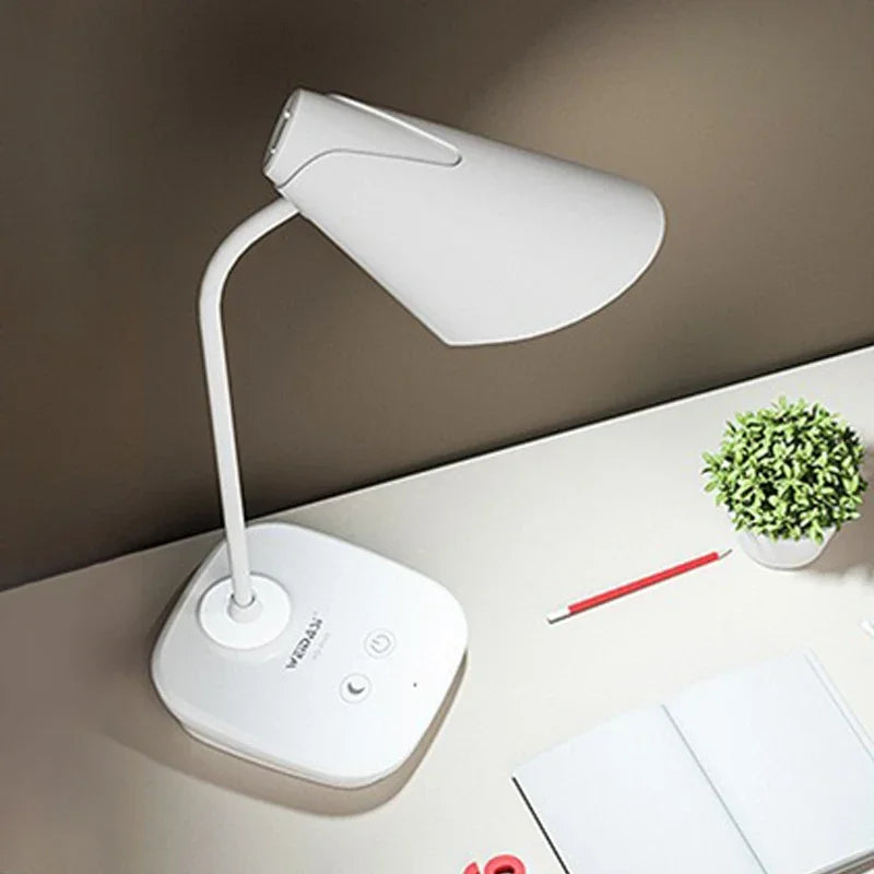 LED Desk Lamp 3 Levels Dimmable Touch Night Light USB Rechargeable Eye Protection Foldable Table Lamp for Bedroom Bedside Desk