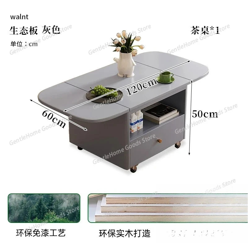 Nordic Style Kawaii Coffee Table Organizer Drawer Trendy Luxury Foldable Coffee Table Wheels Runner Table Basse Home Furniture
